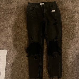Revolve ripped black jeans size 27